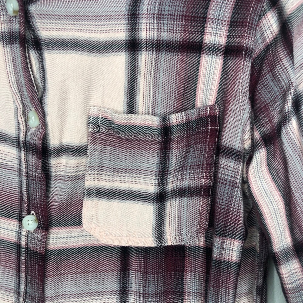 Mossimo long sleeve pink and white plaid